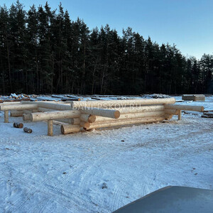 Рубим срубы из зимнего леса, производство срубов