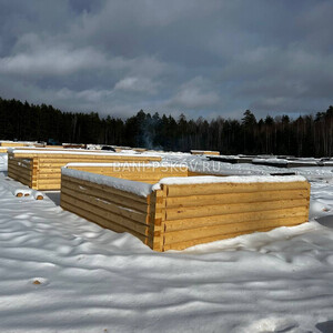 Рубим срубы из зимнего леса, производство срубов