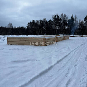 Рубим срубы из зимнего леса, производство срубов